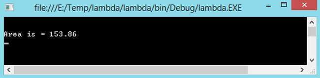 Area Calculation Output